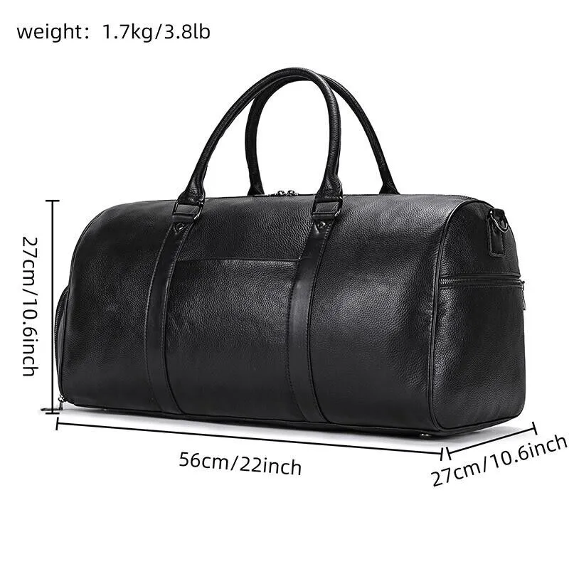 100% Genuine Leather Travel Weekender Bag