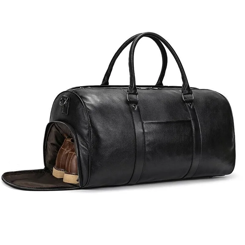 100% Genuine Leather Travel Weekender Bag