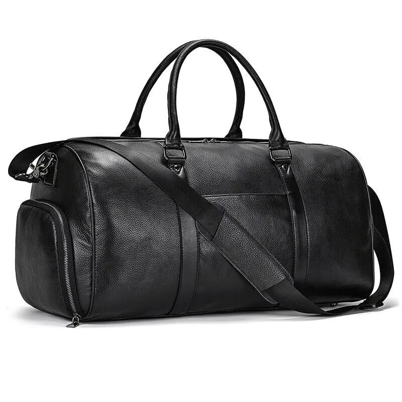 100% Genuine Leather Travel Weekender Bag