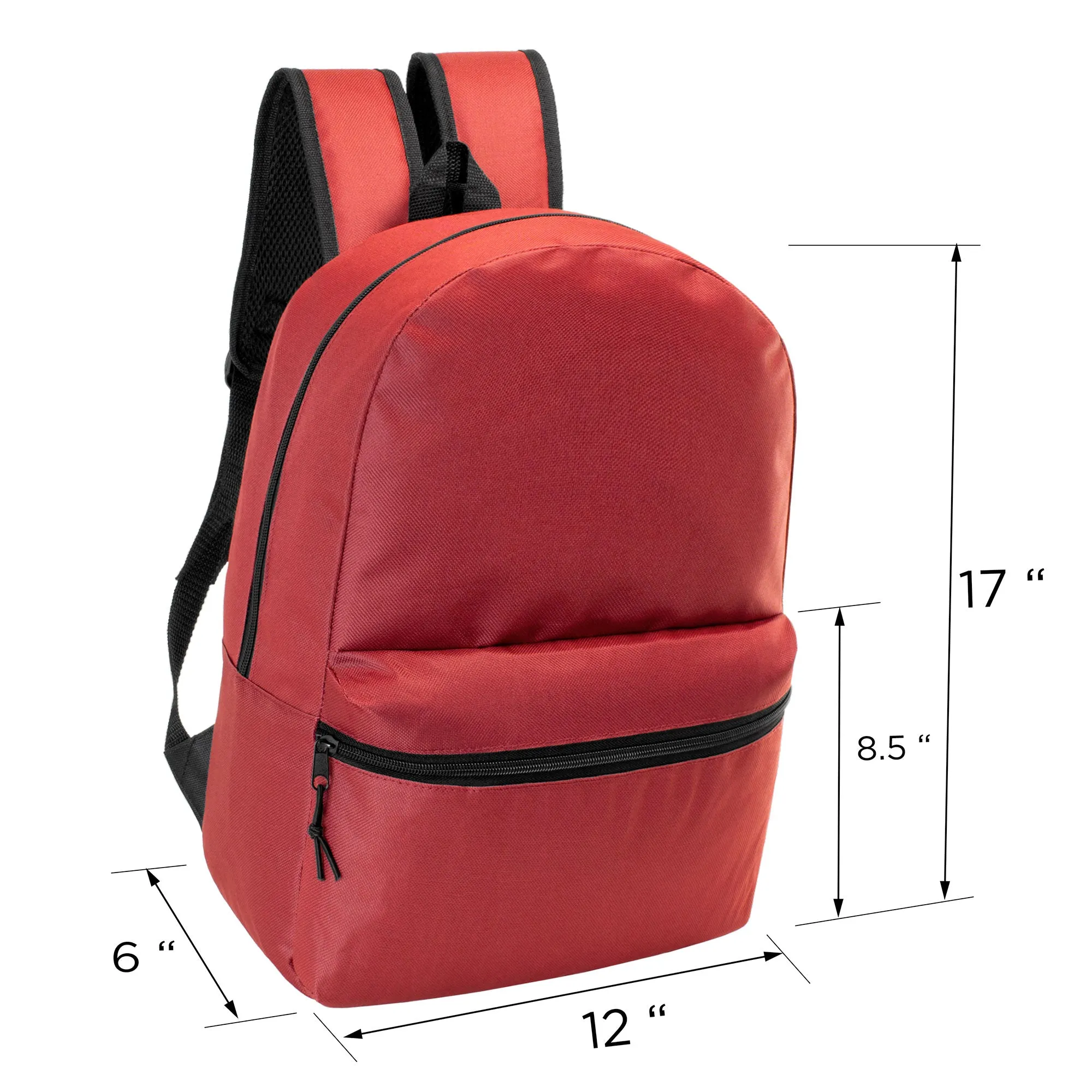 12 17" Classic Backpacks in 12 Assorted Colors & Your Choice of 12 Bulk Hygiene Kits - Wholesale Care Package: Homeless, Emergency, Charity