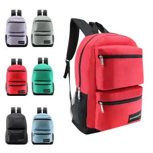 17" Deluxe Wholesale Backpack in Assorted Colors- Bulk Case of 24