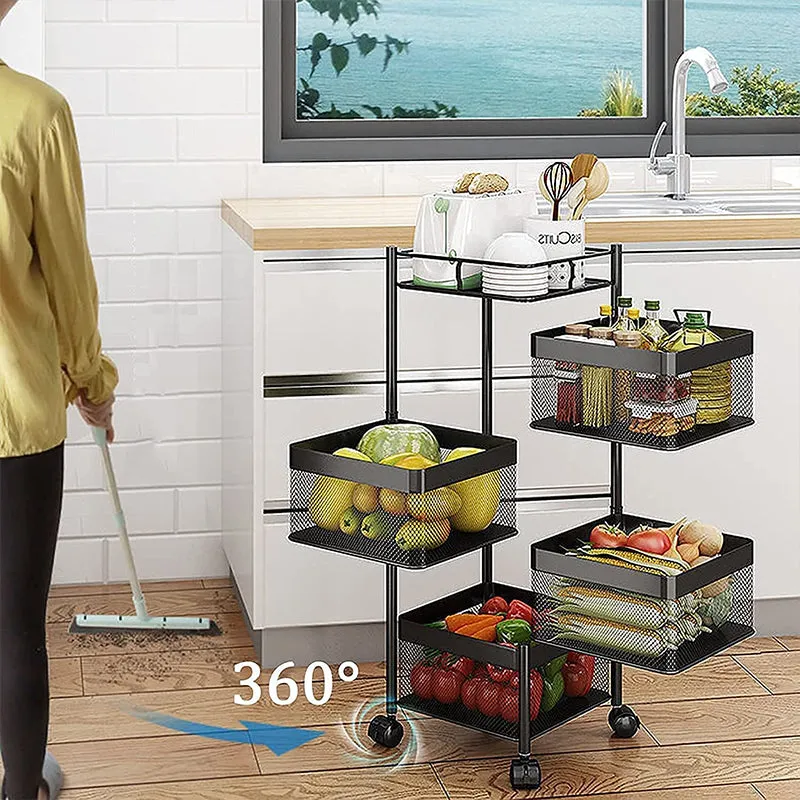 4 Tier Rotating Storage Trolley