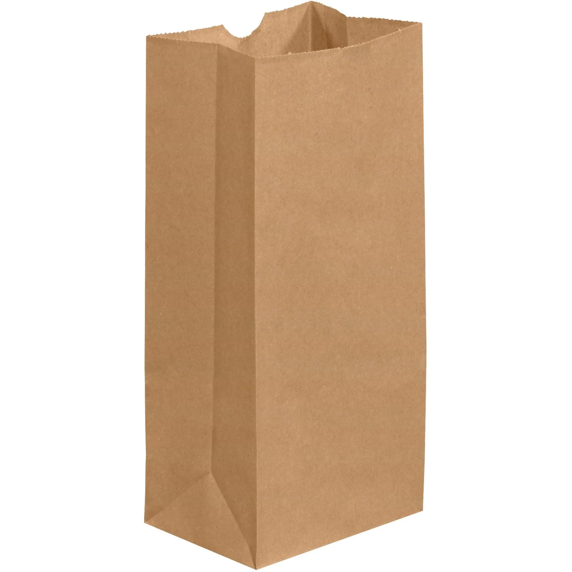 5 1/4 x 3 7/16 x 10 15/16" Kraft Grocery Bags