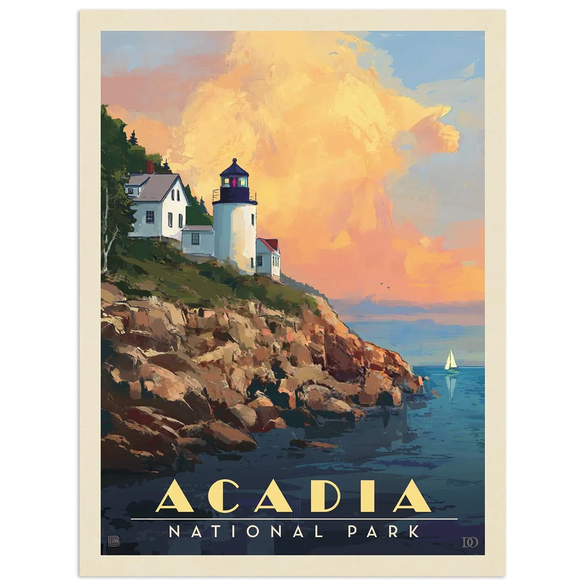 Acadia National Park Maine Lighthouse Vinyl Sticker