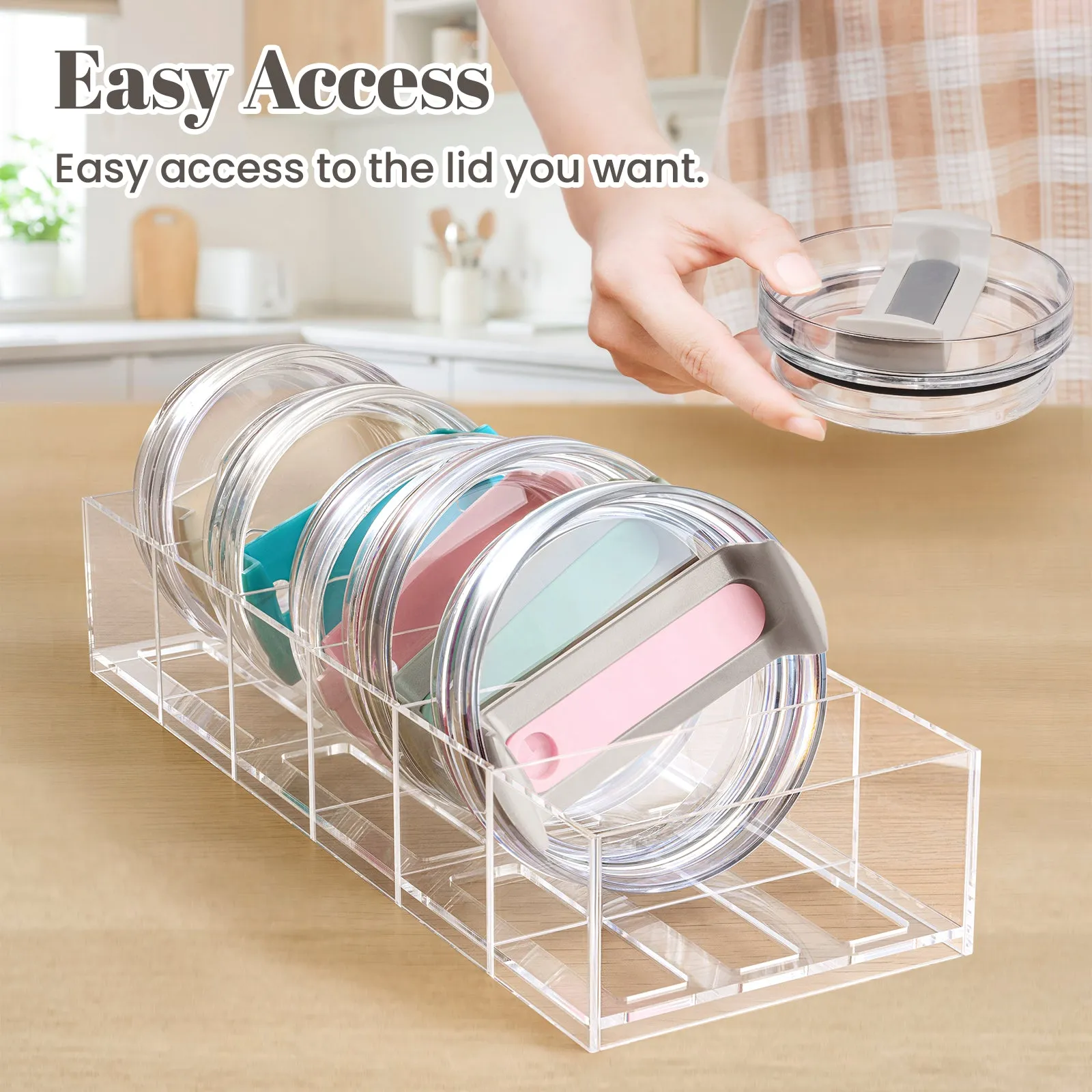 Acrylic Tumbler Lid Organizer for Stanley Cup Accessories