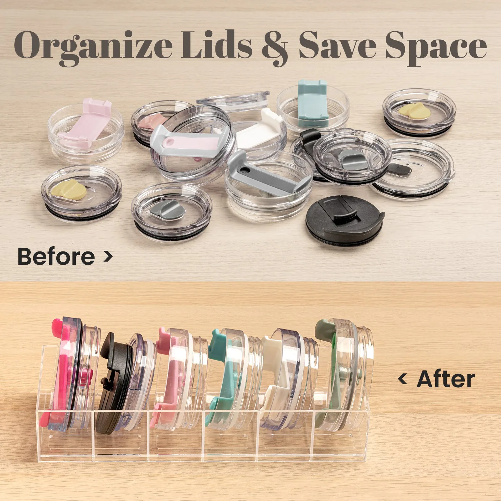 Acrylic Tumbler Lid Organizer for Stanley Cup Accessories