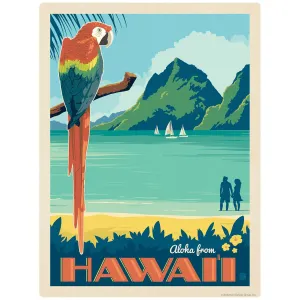 Aloha From Hawaii Parrot Vinyl Sticker