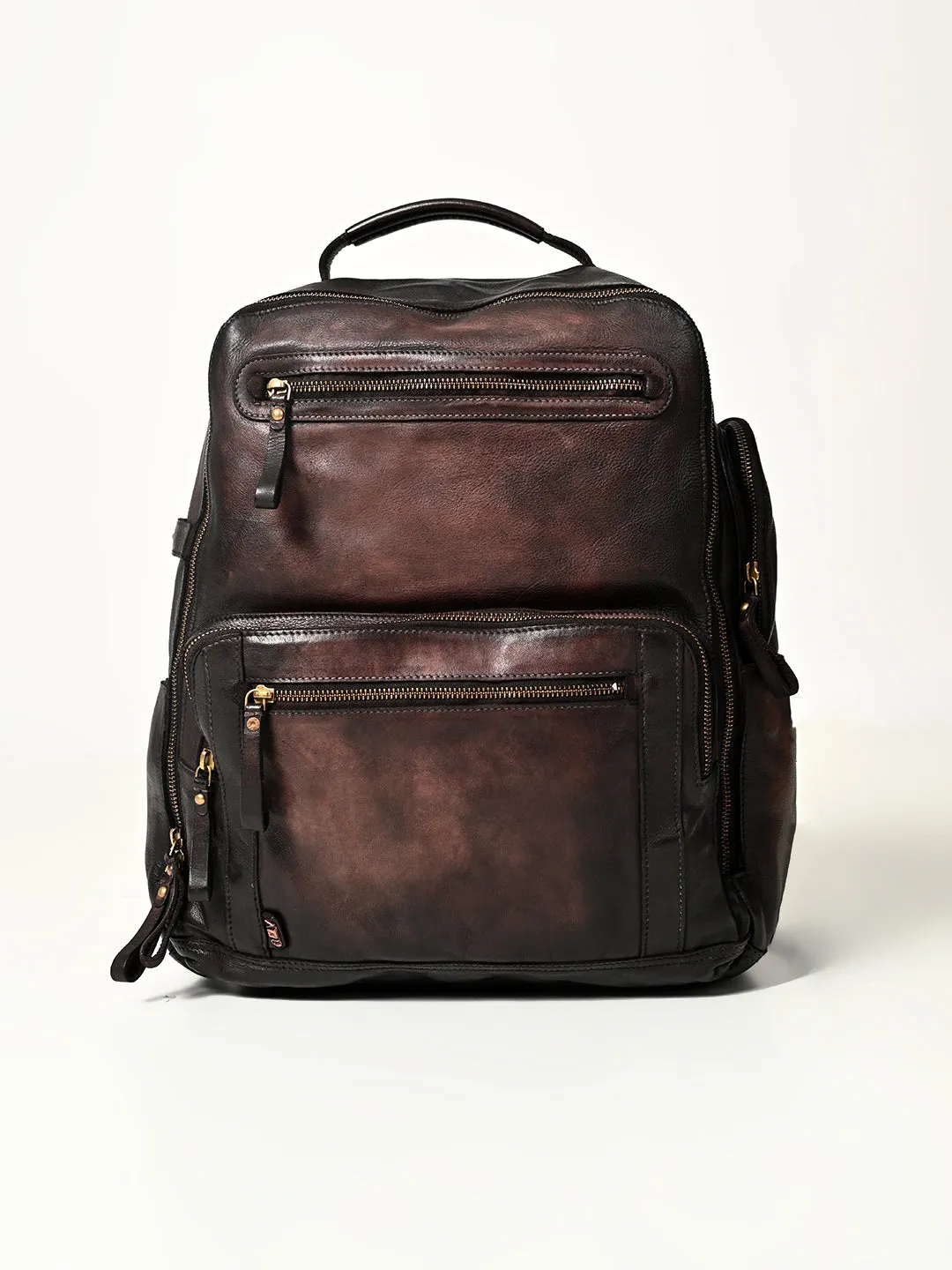 Art N Vintage Slider : Real Leather Brown Backpack