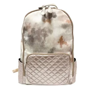 Bari Lynn Shimmer Tie Dye Champagne Puffer Backpack