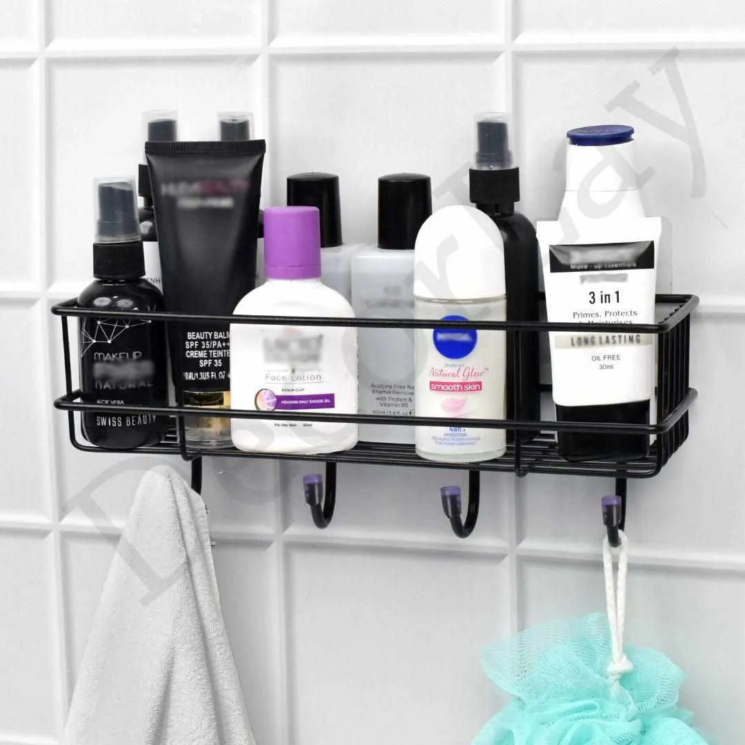 Bathroom Shelves Kitchen Multipurpose Rack with 4 Hook