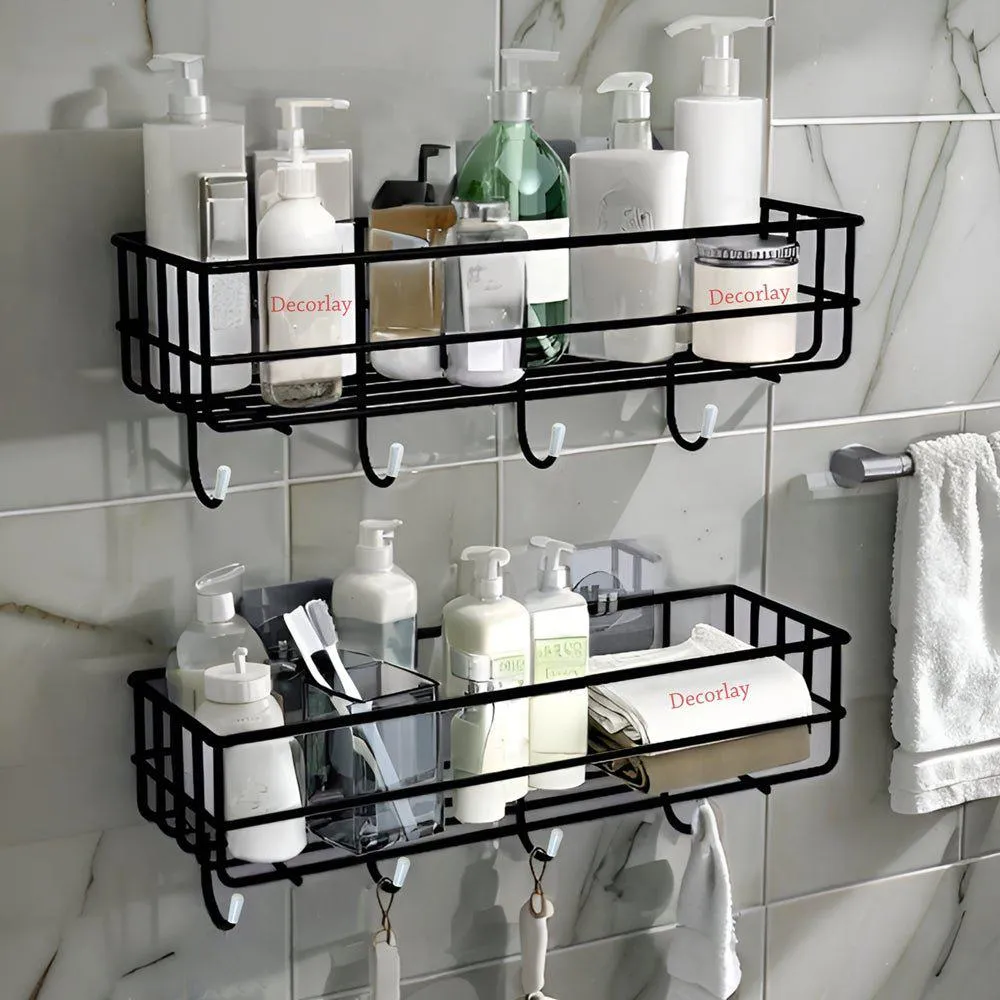 Bathroom Shelves Kitchen Multipurpose Rack with 4 Hook