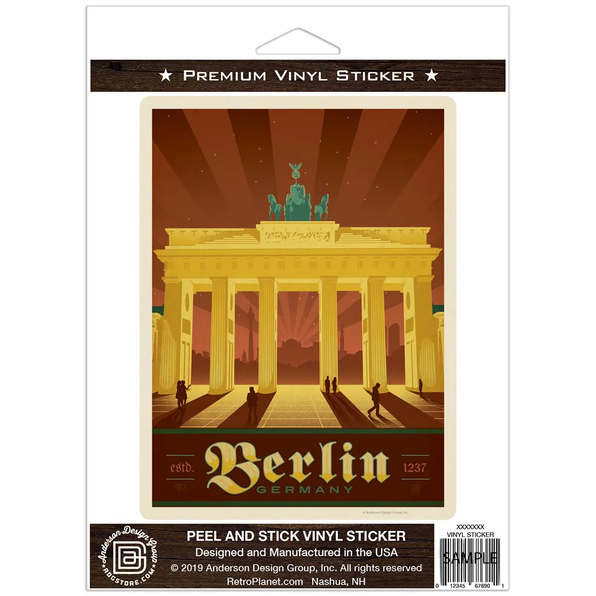 Berlin Germany Brandenburg Gate Vinyl Sticker