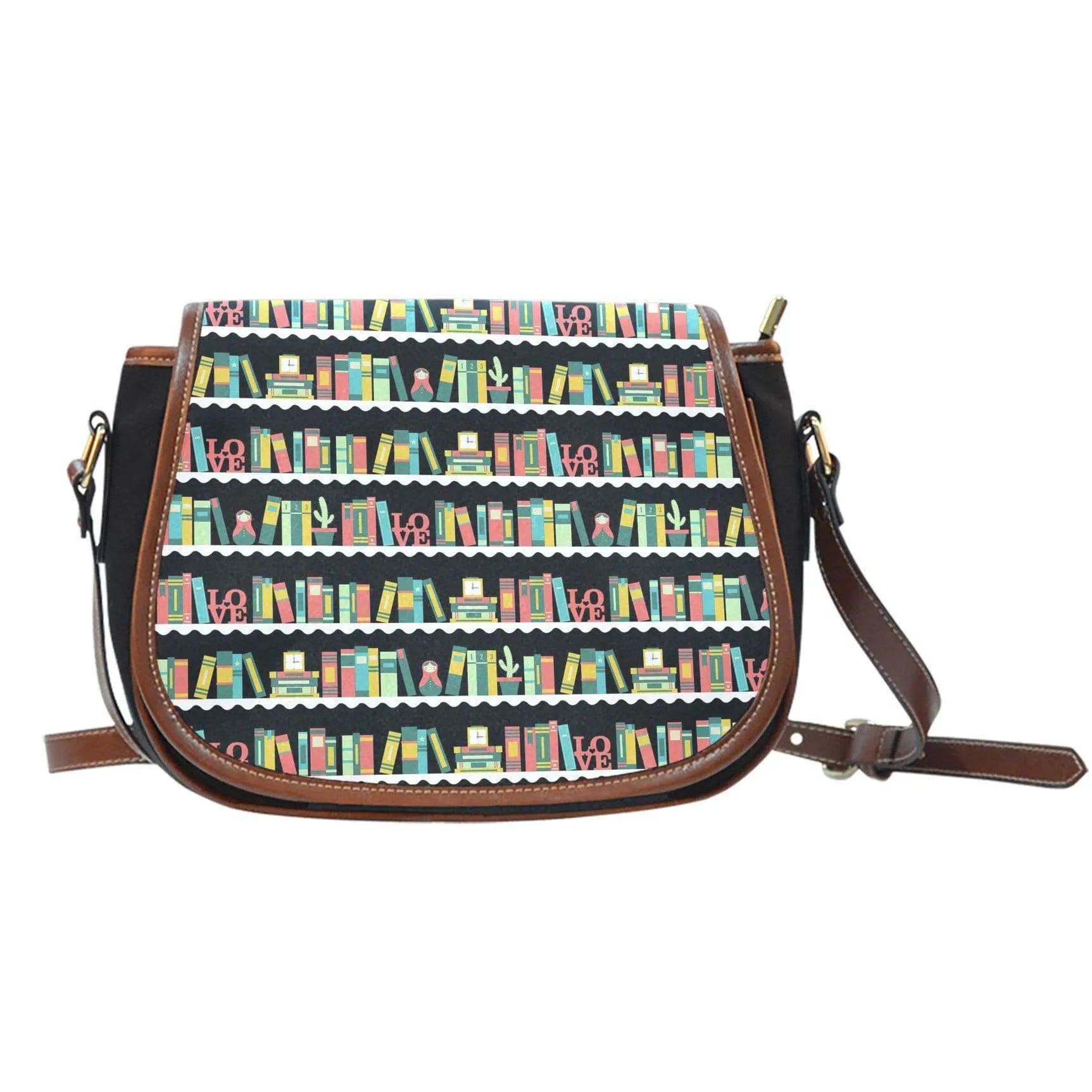 Bookshelf pattern Saddle Bags