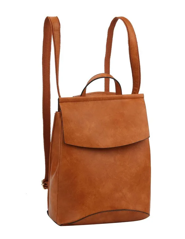 Brown Fashion Convertible Daily Backpack Shoulder Bag