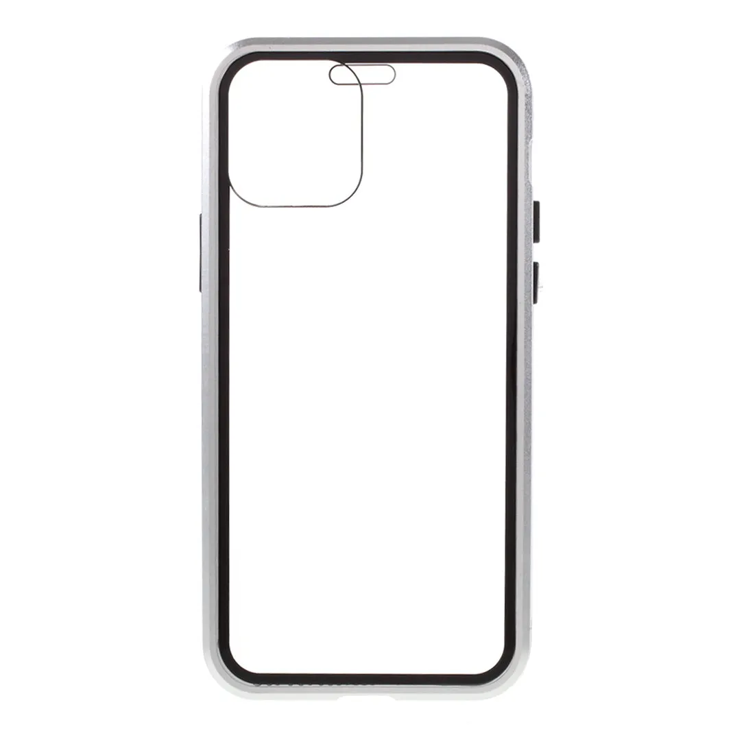 (Bubble Bag Package) Double-sided Tempered Glass Metal Frame Magnetic Full Coverage Phone Case for iPhone 12/12 Pro