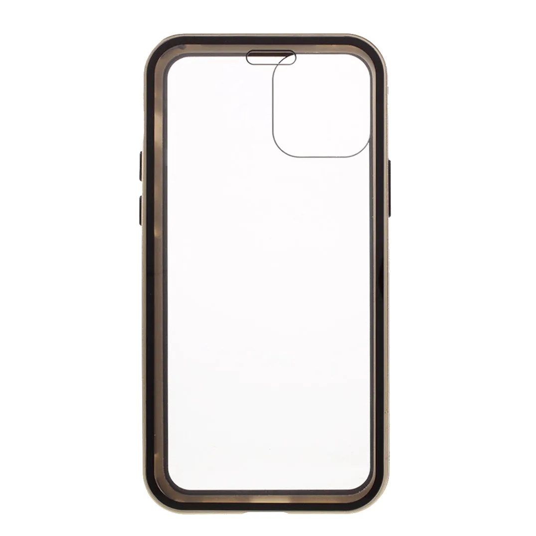 (Bubble Bag Package) Double-sided Tempered Glass Metal Frame Magnetic Full Coverage Phone Case for iPhone 12/12 Pro