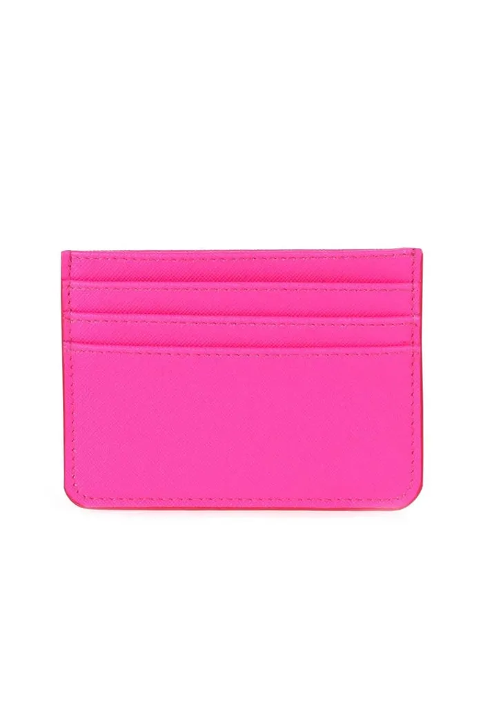 Caroline Card Holder-Neon Pink