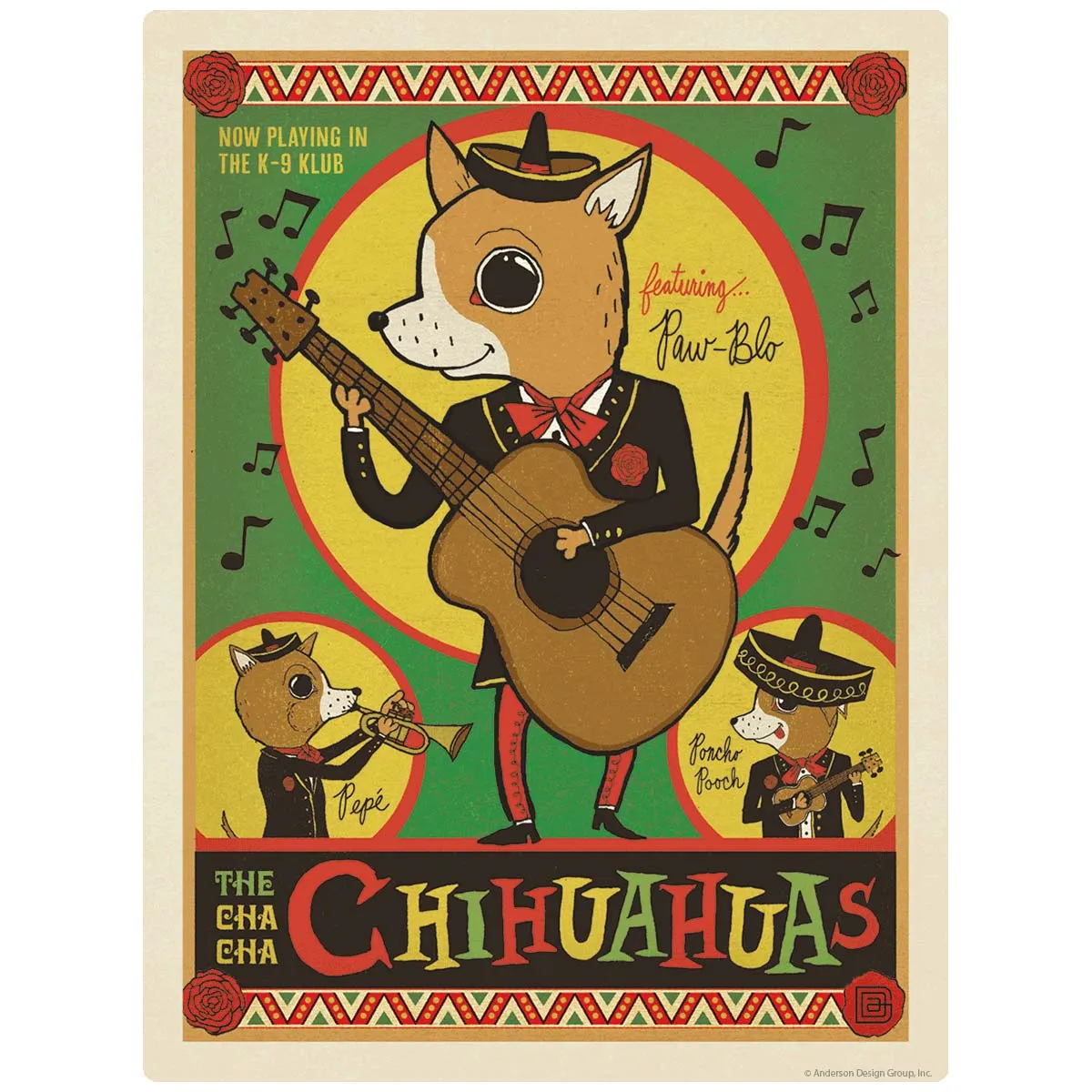 Cha Cha Chihuahuas Dog Vinyl Sticker