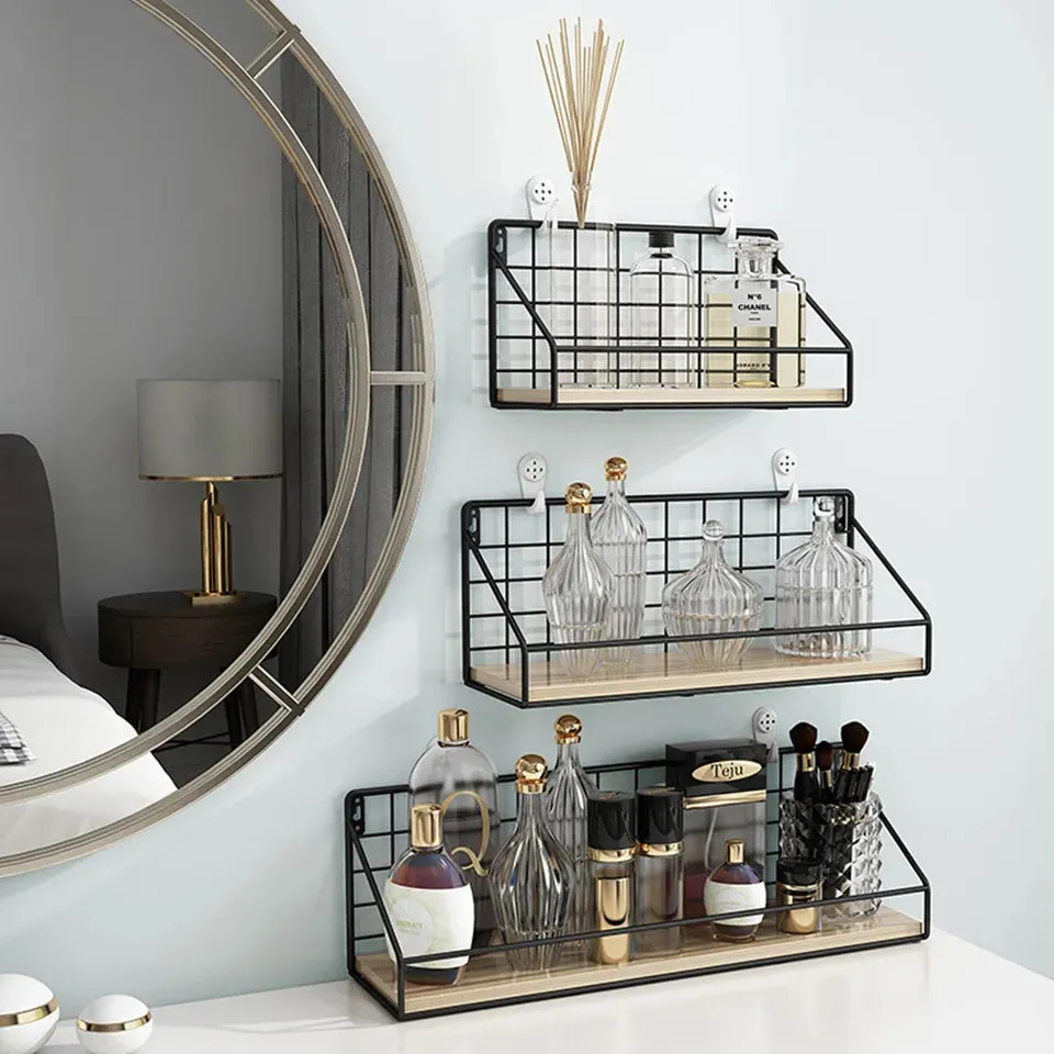 CHECKS & BOXES WALL SHELF