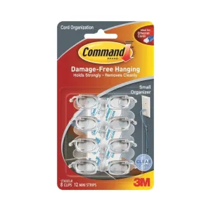 Command 17302CLR Cord Organizer, Plastic, Transparent