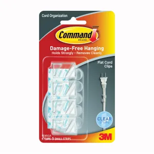 Command 17305CLR Cord Clip, Plastic, Clear