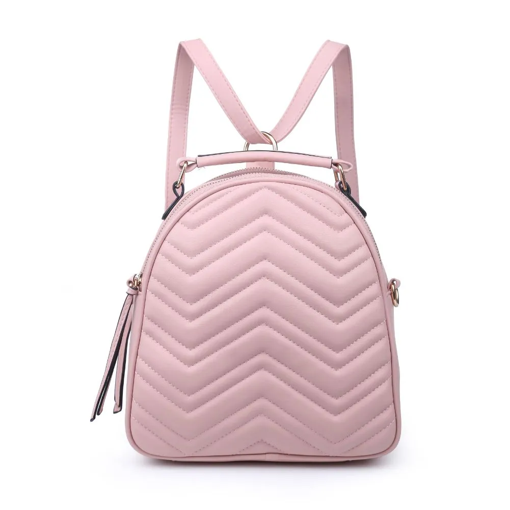 Constance V Stitch Double Zip Backpack