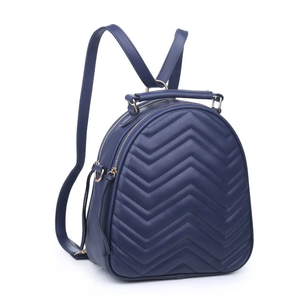 Constance V Stitch Double Zip Backpack