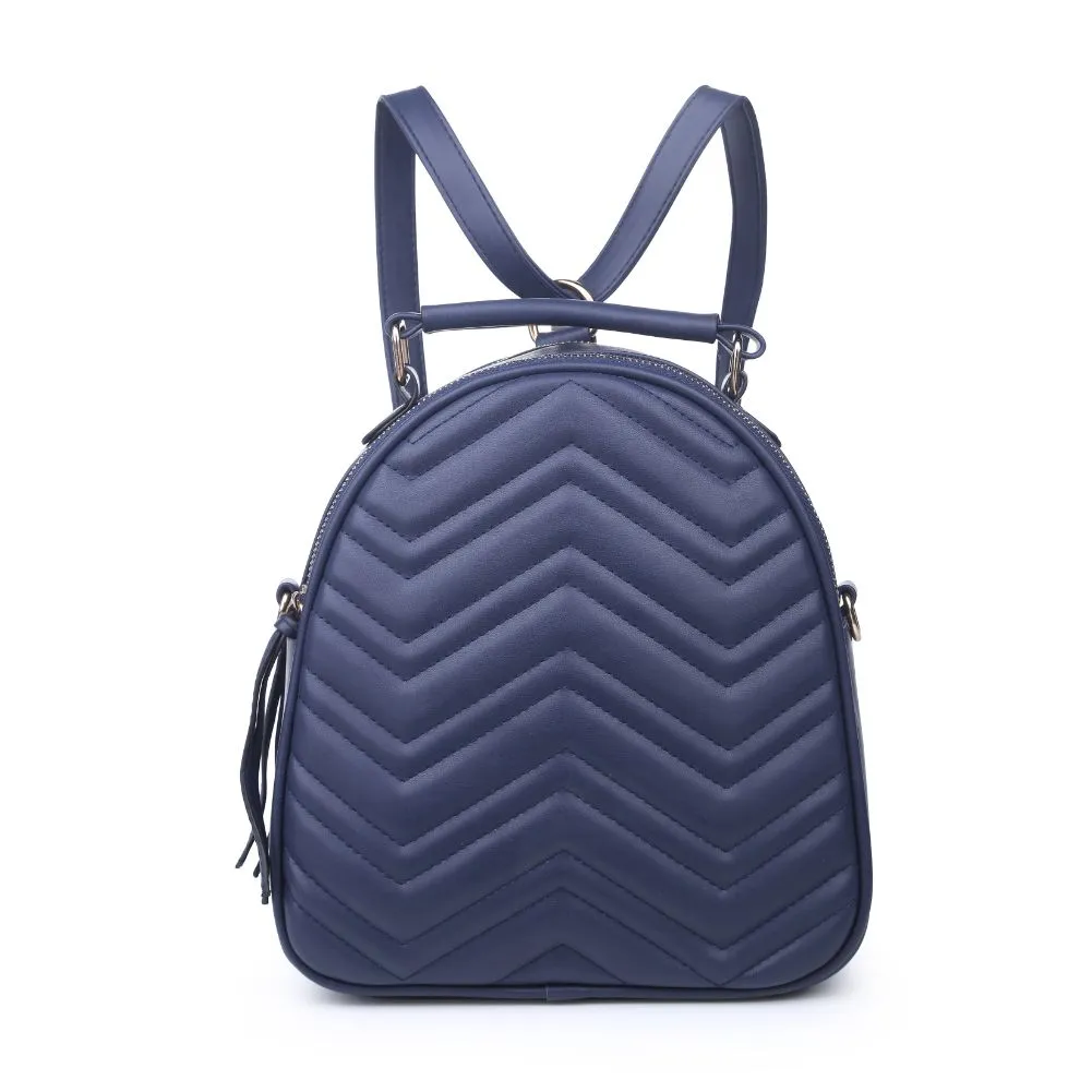 Constance V Stitch Double Zip Backpack