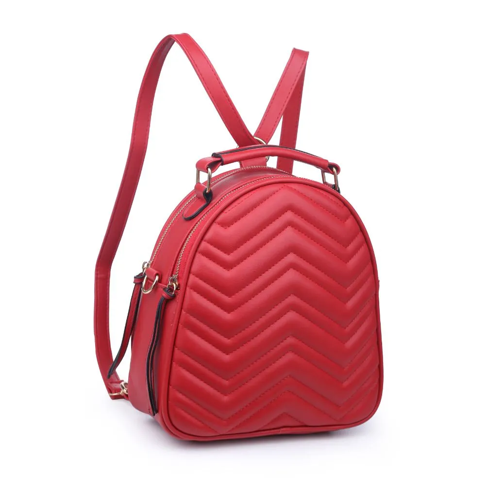 Constance V Stitch Double Zip Backpack