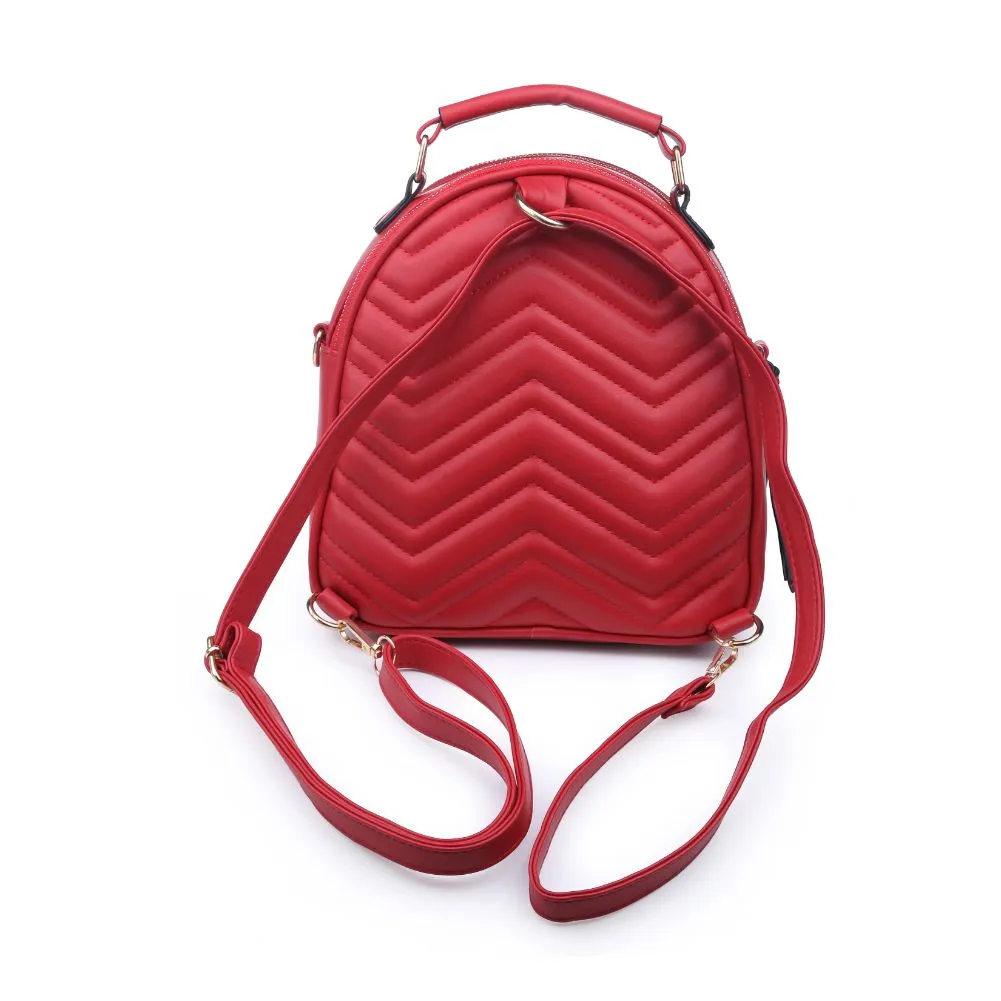 Constance V Stitch Double Zip Backpack