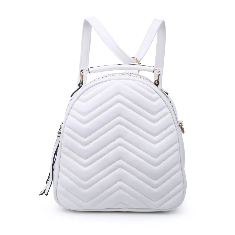 Constance V Stitch Double Zip Backpack