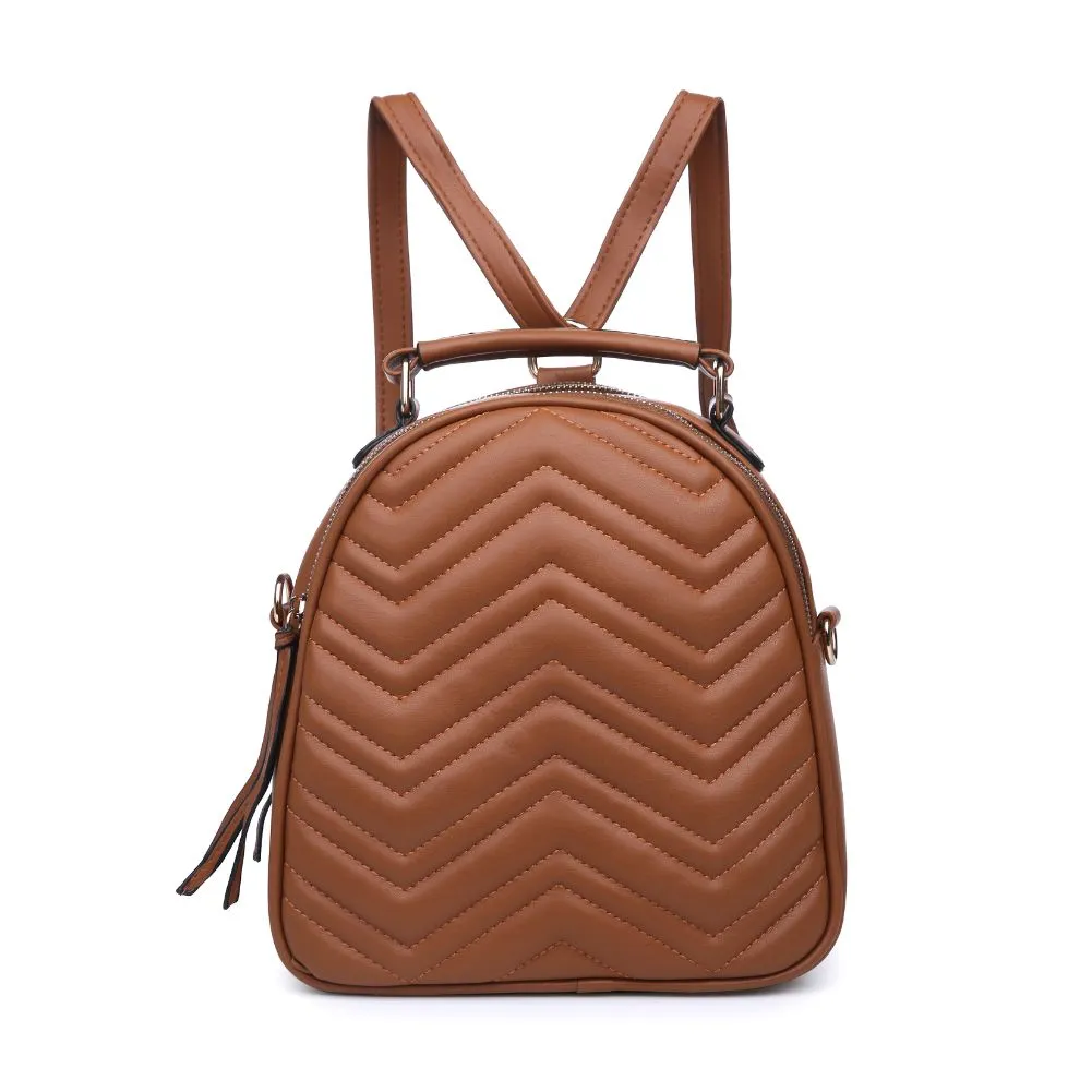 Constance V Stitch Double Zip Backpack