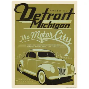 Detroit Michigan Motor City Vinyl Sticker