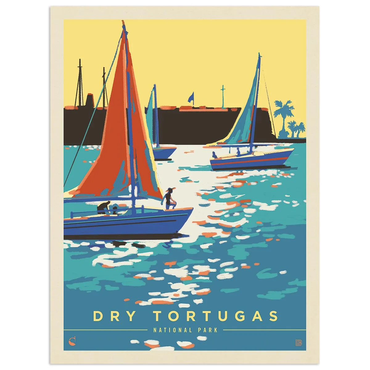 Dry Tortugas National Park Florida Sailboats Vinyl Sticker