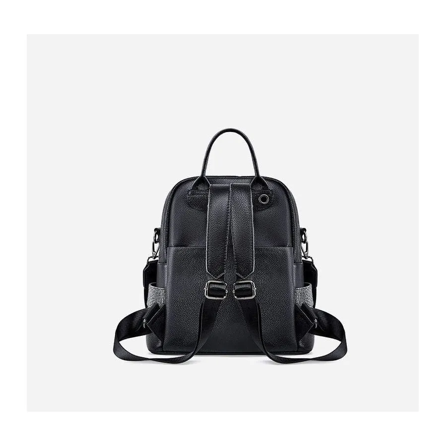 ExoticLuxe Leather Zipper Shoulder Backpack