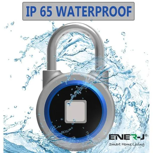 Fingerprint Padlock, Bluetooth Lock, Smart Padlock with Keyless Biometric, IP65 Water Resistant