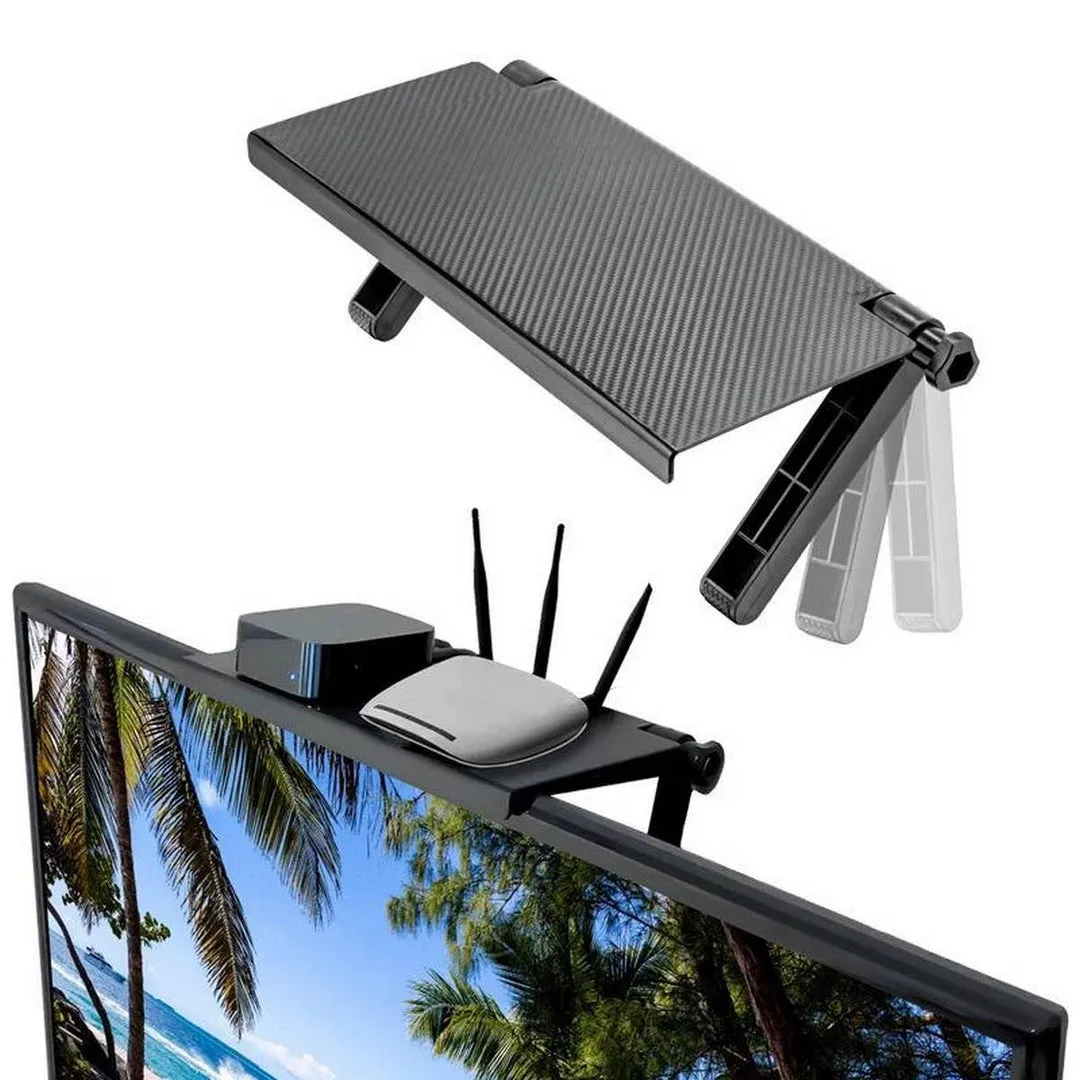 FOLDABLE TELEVISION TOP STOARGE SHELF