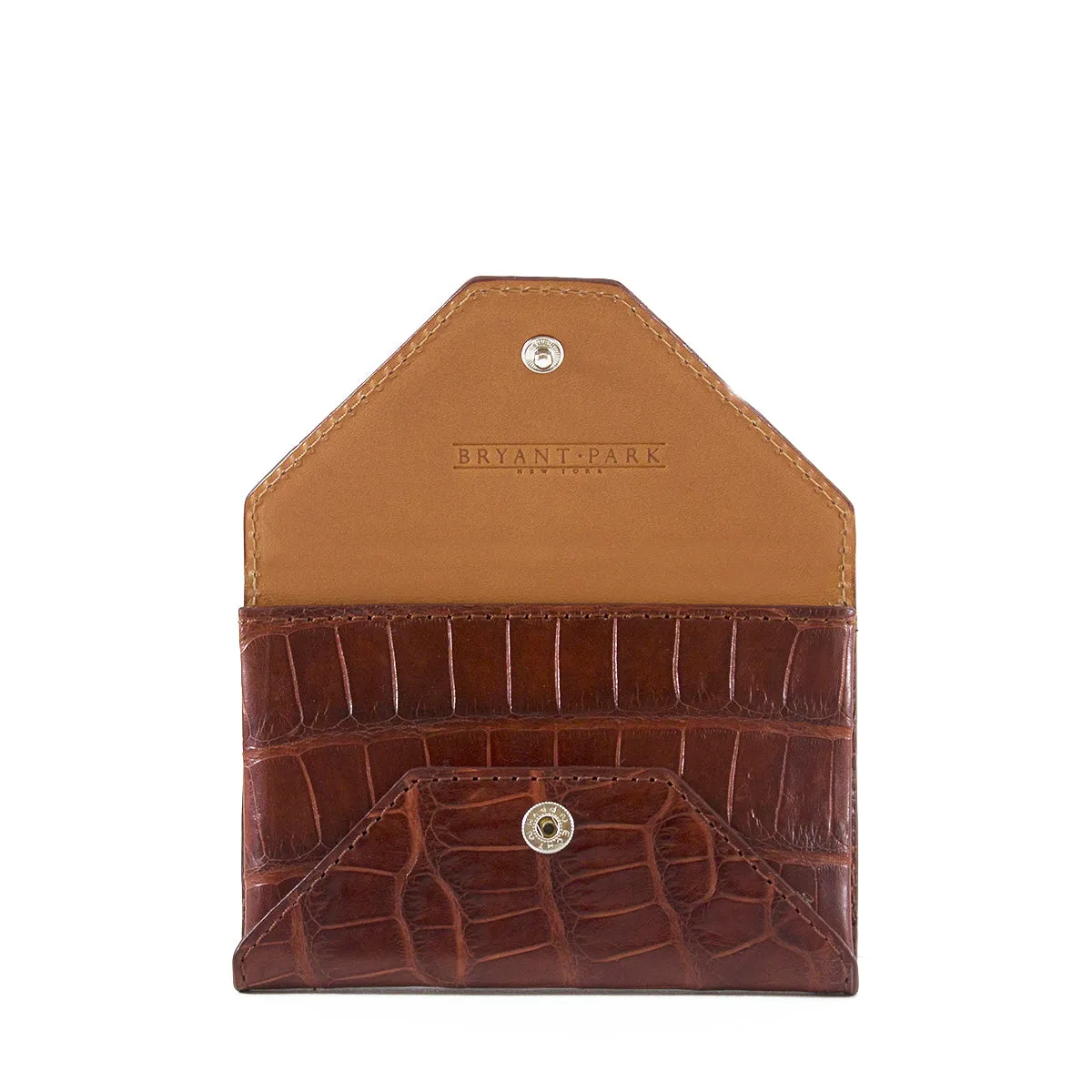 Genuine Alligator Envelope Card Case with Hidden Snap