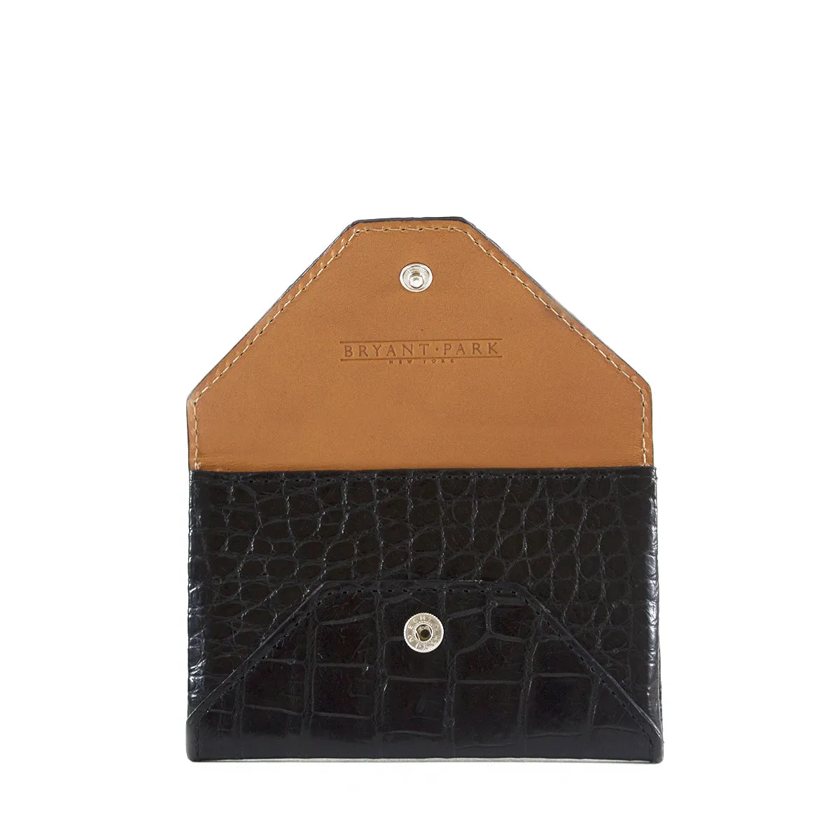 Genuine Alligator Envelope Card Case with Hidden Snap