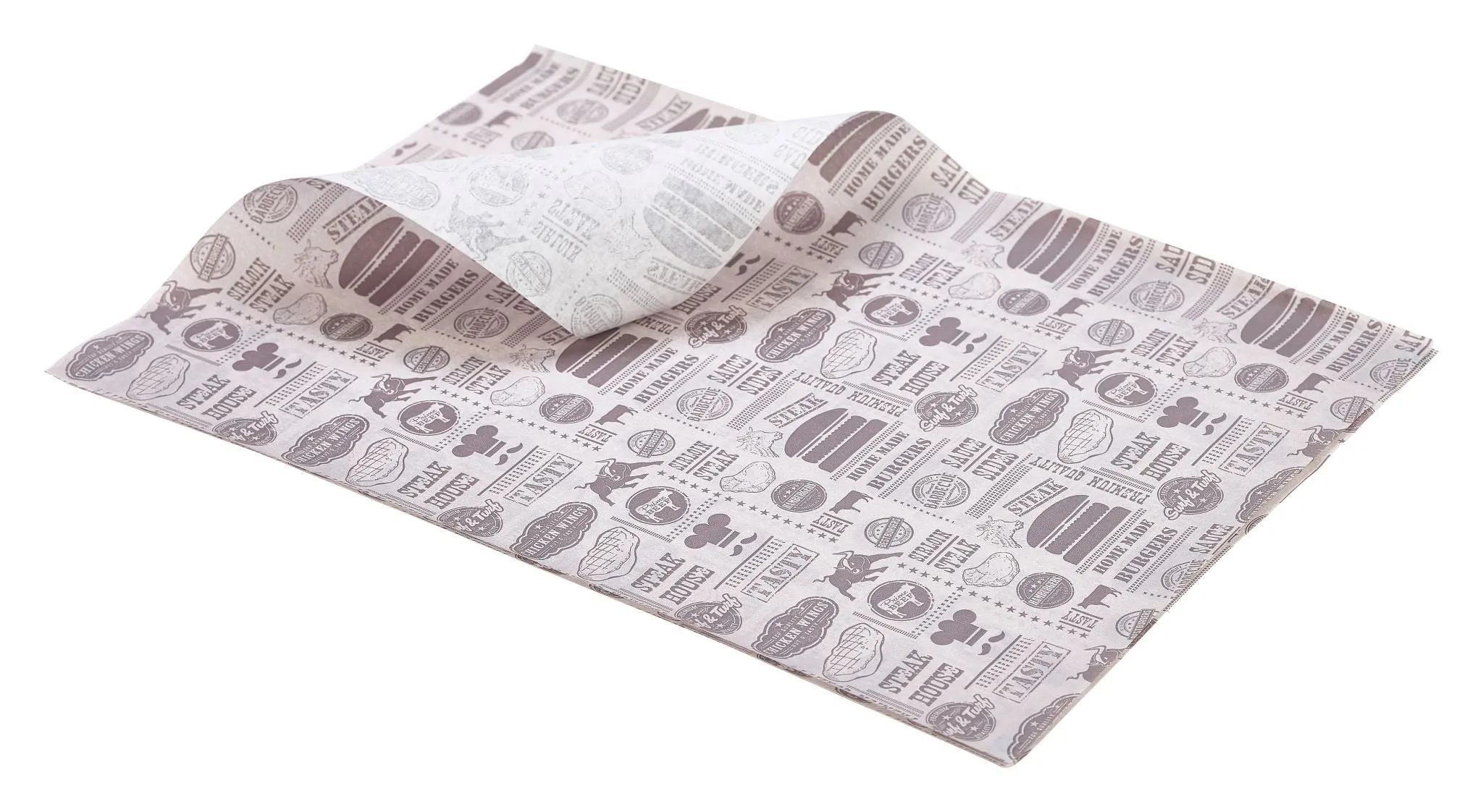 Genware PN1487SH Greaseproof Paper Steak House Design 25 x 35cm