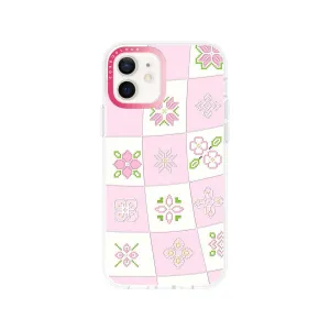 iPhone 12 Cherry Blossom Checker Phone Case MagSafe Compatible