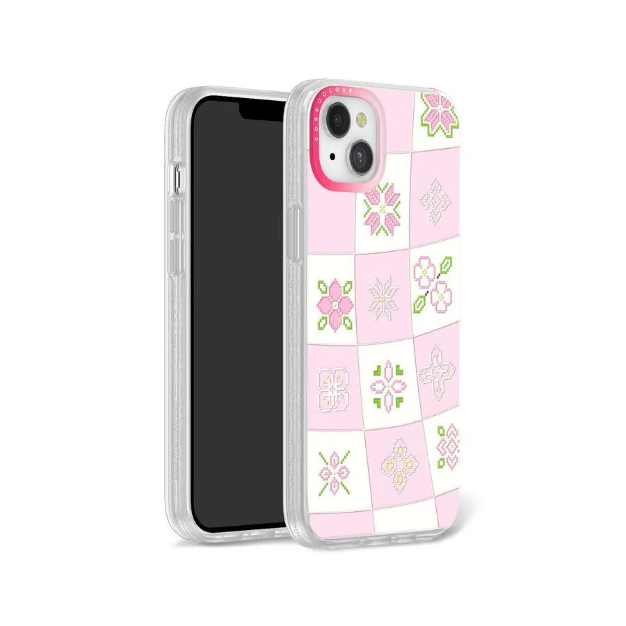 iPhone 12 Cherry Blossom Checker Phone Case MagSafe Compatible