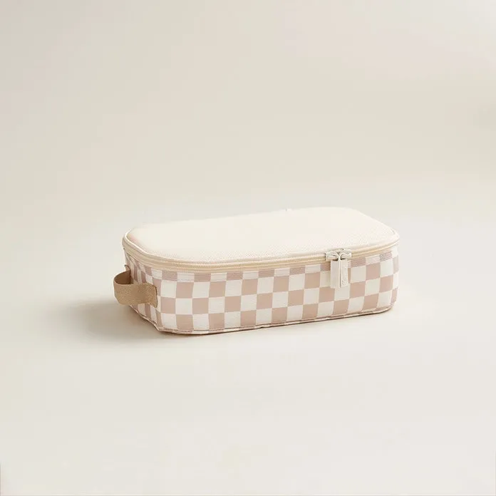 Itzy Ritzy - Taupe Checkerboard Pack Like A Boss™ Packing Cubes