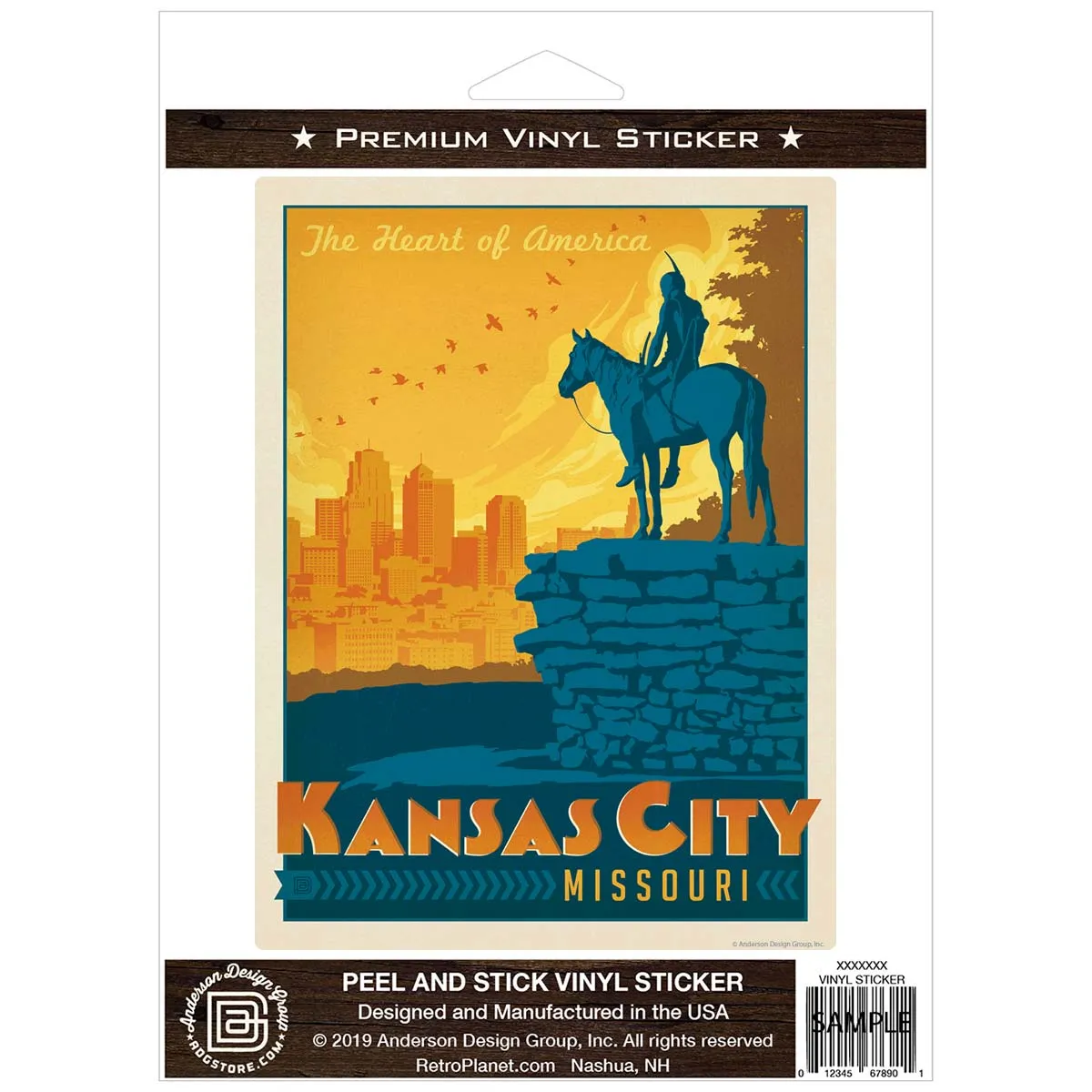 Kansas City Missouri Scout Statue Vinyl Sticker