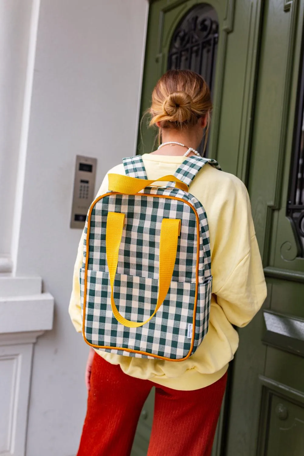 Large Backpack | Gingham | Green Grass