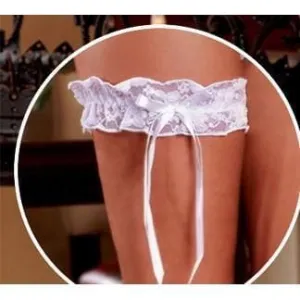 Magic Silk Essentials Lace Leg Garter White