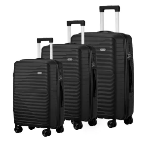 Mazam 3PCS Luggage Suitcase Trolley Set Travel TSA Lock Storage Black PP Case