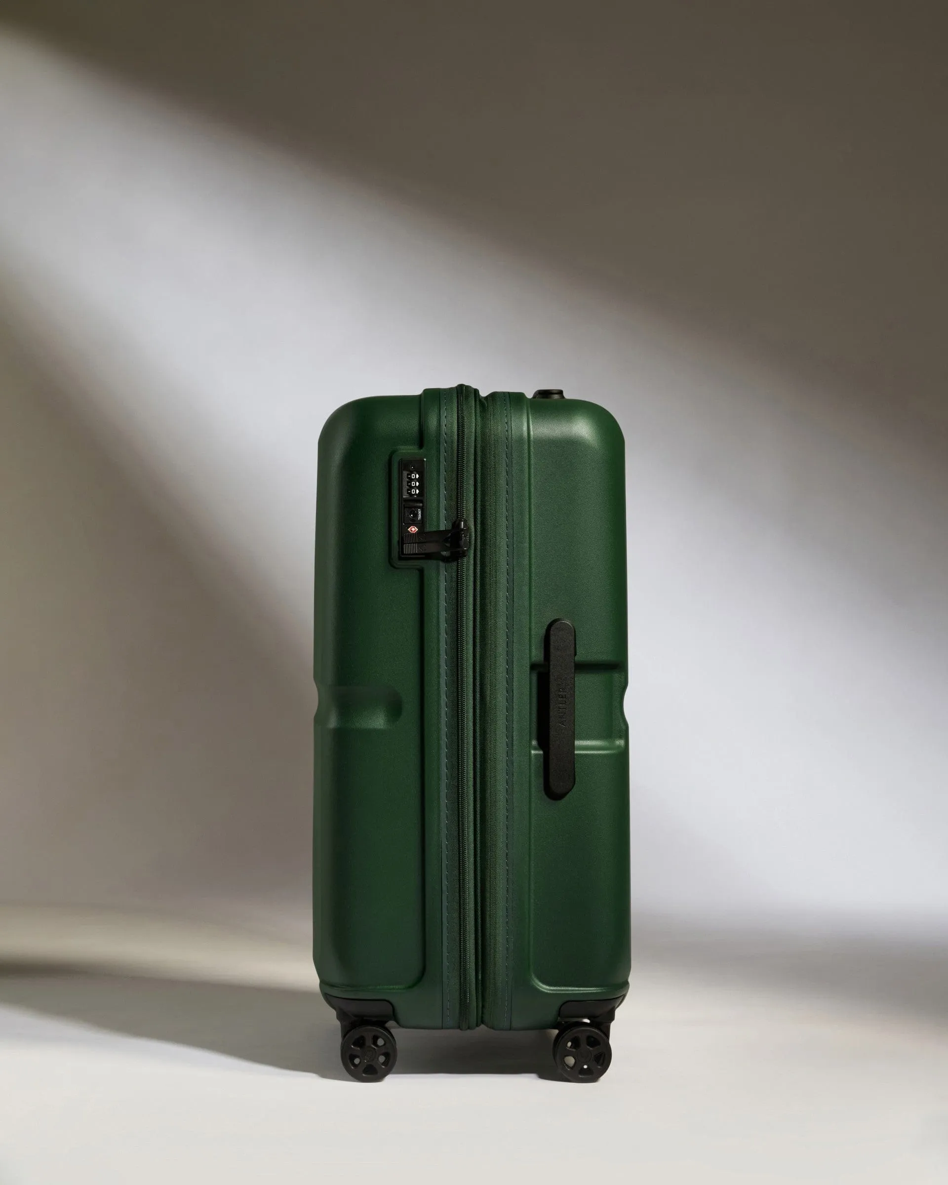 Medium Suitcase in Antler Green - Single Stripe