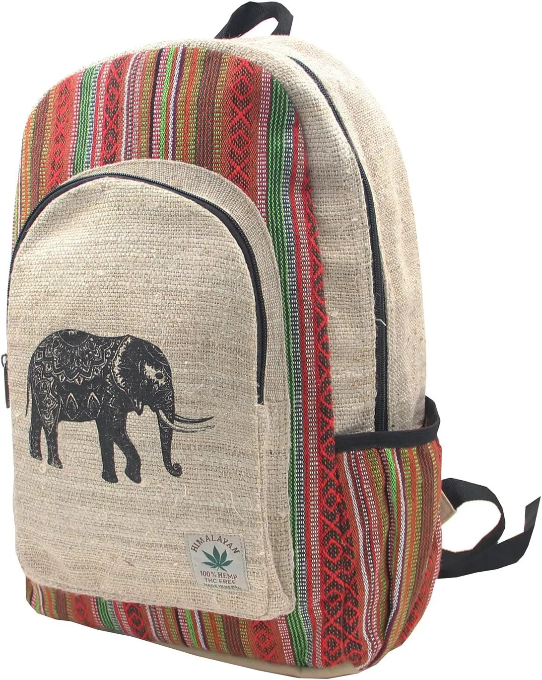 Natural Handmade Large Multi Pocket Hemp Backpack