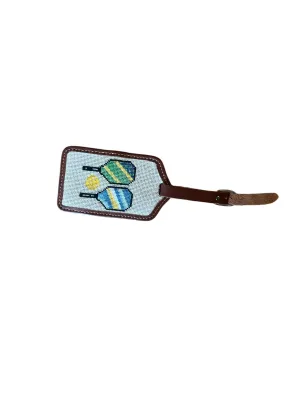 Needlepoint Luggage Tag-Pickleball design